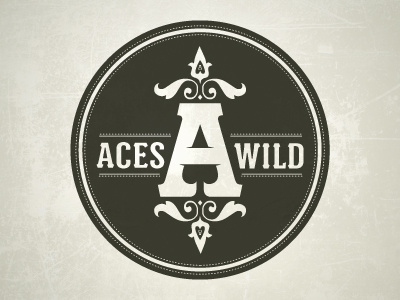 Aces Wild // Full Logo aces flourished logo sepia spade wild