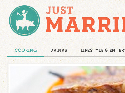 Just Married museo orange paper texture teal