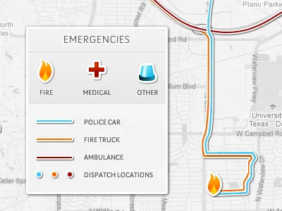 Emergency Map Legend cross fire legend map police