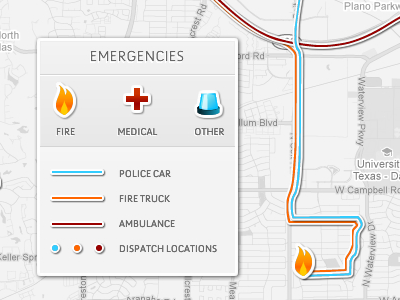 Emergency Map Legend cross fire legend map police