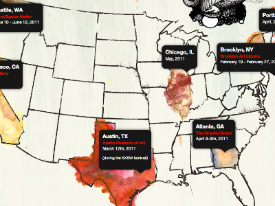 Tour Dates cartography css geography information map sketchbook tour