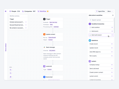 🧩 Build Smarter Workflows with Lantern ai ai builder apollo artificial intelligence attio automation automations builder canvas chat gpt claude ai crm hubspot outreach process salesforce workflow workflow automation workflow builder zapier