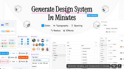 Generate Design Systems quickly in Figma buttons colors component library components design system design tokens figma hero section landing page modern ui screens styleguide template tokens typography ui user interface web app