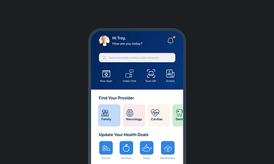 Healthcare & fitness app to find your doctor and stay healthy app design branding doctor fitness healthcare app oathhealth prototype ui ux