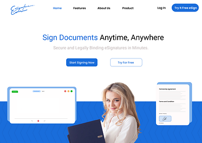 Esignature A digital Signature Platform animation branding logo ui