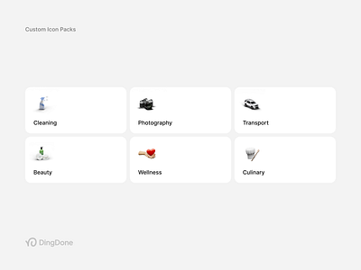 DingDone / Icon Pack 3d icon 3d icon pack app design design desktop ding done icon icon design icon pack icons illustration landing minimal icons service service icon pack service pages super app ui design uidesign web