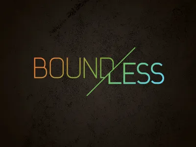 Boundless blue gradient green logo orange thin