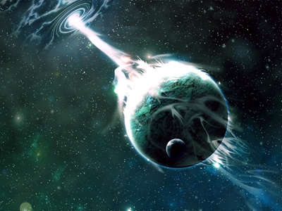 Impact blue green impact planet scifi space wormhole