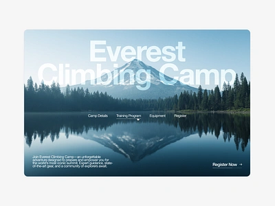 Everest Climbing Camp Hero Header brutalist camp clean climbing everest helvetica hero header minimalist nature typo ui ui design