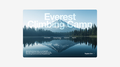 Everest Climbing Camp Hero Header brutalist camp clean climbing everest helvetica hero header minimalist nature typo ui ui design