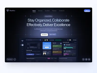 FlowHive - Web Design for SaaS business design graphic design interface managment product saas service startup technology ui uiux ux web website