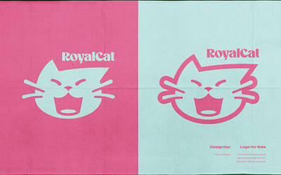 Royal Cat Logo cat logo cat lover crown crown cat crown cat logo crown kitten logo crown logo dual meaning logo king logo modern logo pet shop queen royal royal cat royal cat logo royal kitten logo royal logo sailcupdesign unique logo