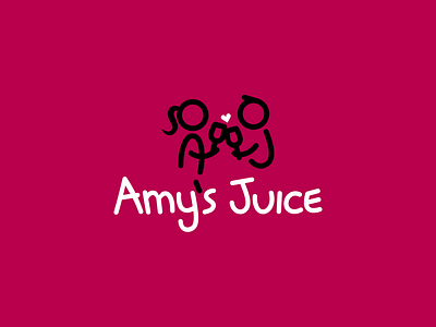 Amy's Juice Logo art branding creative custom juice label logo logo design marker stick figures