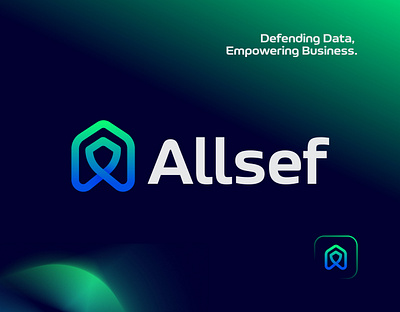 Allsef - A logo, A letter, Data, Security, UI, AI, App, Web a letter logo a logo a security logo ai app application branding creative logo gradient logo graphic design illustration logo logo designer modern logo software trendy logo ui website