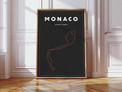 F1 Monaco Poster adobe illustrator black bold dark theme design f1 formula one grand prix graphic design illustration lines monaco monte carlo poster print typography vector wall art