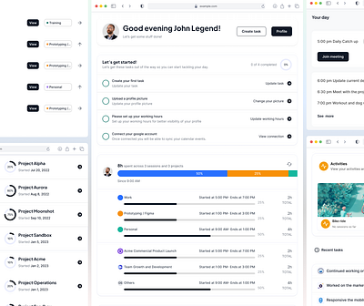 Dashboard & Tasks dasboard product design saas ui