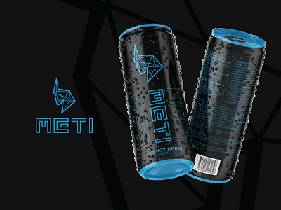 METI brain branding bull club creative design energy drink illustration logo simple