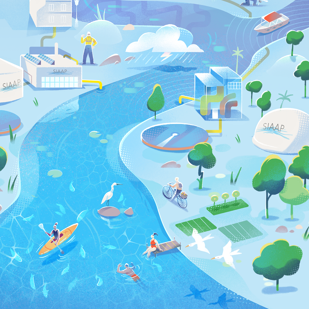 SIAAP—25. card environment green illustration nature river sustainability visual water