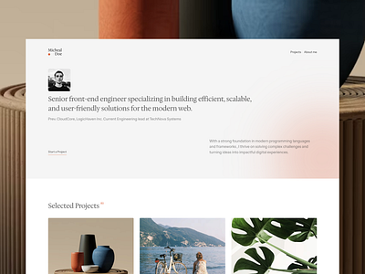 Micheal Doe (Portfolio Concept) framer template portfolio web design website design