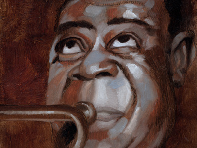 Satchmo illustration oil painting portrait