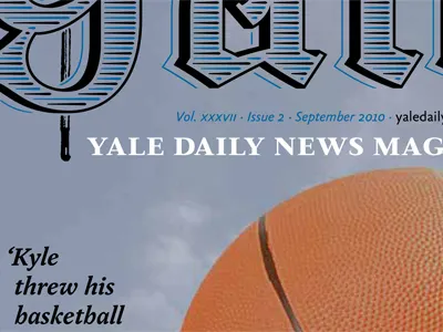 Yale Daily News Magazine redesign prototype, cover basketball blackletter college ff yoga magazine magneta nameplate prototype redesign yale