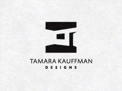 Tamara Kauffman Interior Designs Logo black branding icon identity interior designers logo negative space