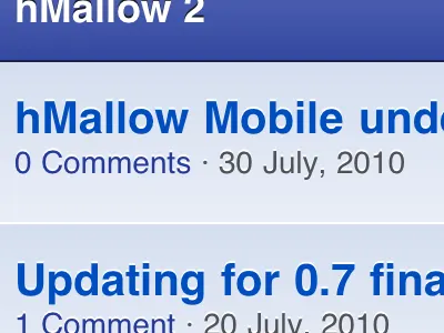 hMallow Mobile r3 blog blue css habari mobile shadow theme ui