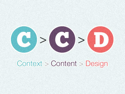 Context > Content > Design noise purple red sea green