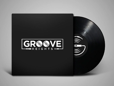 Logo Design Concept for Groove Heights audio brand branding cable design disc dj graphic design identity logo microphone music production productions record recorder recording vinyl visual