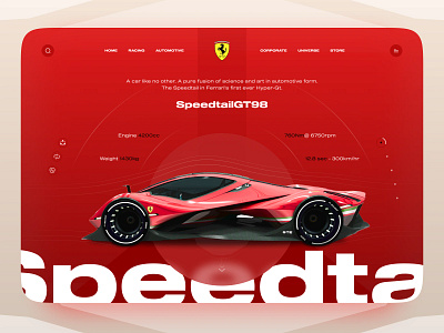 Ferrari - SpeedtailGT98 design ferrari graphic design illustration photo red ui web design