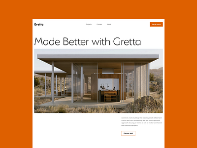 Gretta Architectural Studio app architectural design digital product design editorial graphic design landing page minimal product design ui ux web web design webdesign webflow website