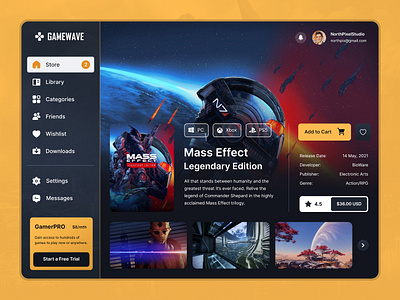 GameWave | Online Storefront Design app branding concept dashboard ui design mockup figma gaming graphic design mobile app online storefront ui uiux videogame web design website