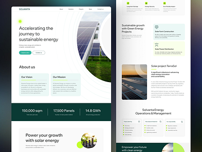 Solvanta - Solar Energy Website bento clean design colorful design design energy figma design green design landing page minimal design modern design product design renewable energy solar ui uiux design user interface ux web concept web design website design