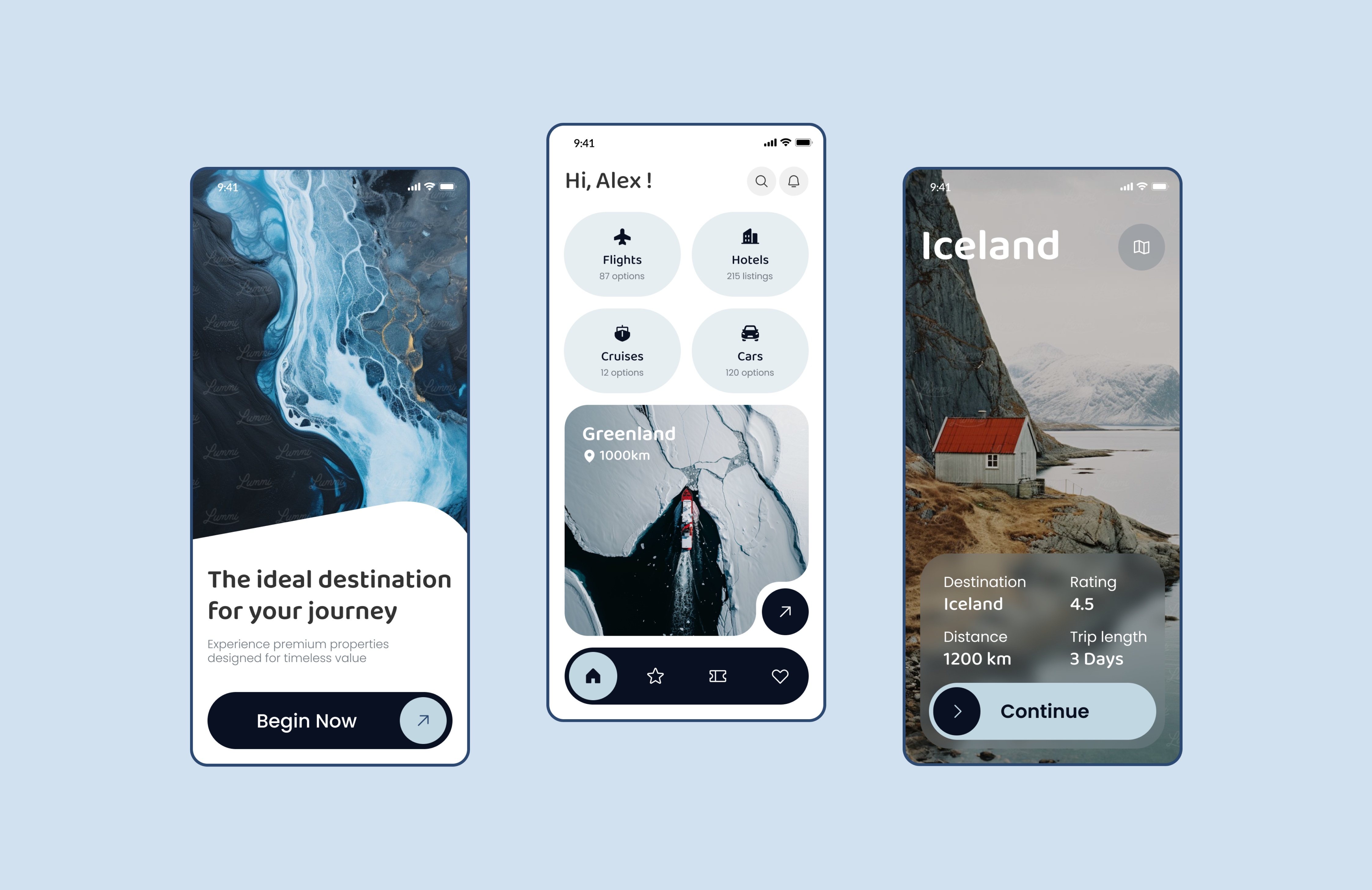GlobeTrek app design interface managed code mobile mobile design travel ui ux