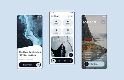 GlobeTrek app design interface managed code mobile mobile design travel ui ux