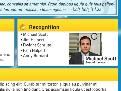 Internal Newsletter blue email internal newsletter work yellow