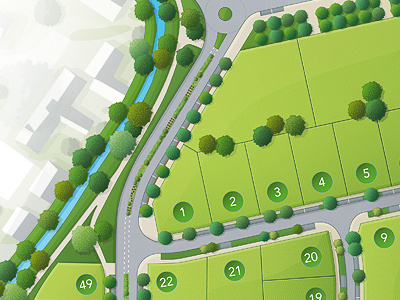 Housing estate map 1 city green housing estate illustration map vector