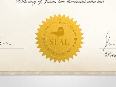 The real seal degree diploma seal