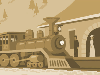 Choo-choo design illustration poster design