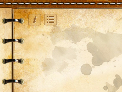 App Info and Popover Buttons app brown grunge gui ipad iphone old ui weathered