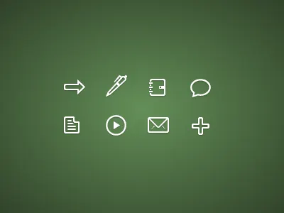 Action Icons (revision 2) add arrow connect document email icon icons info notebook play