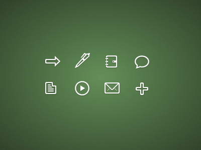 Action Icons (revision 2) add arrow connect document email icon icons info notebook play