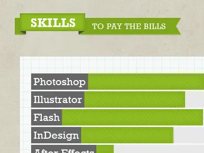 Skills gray green portfolio ribbon skills