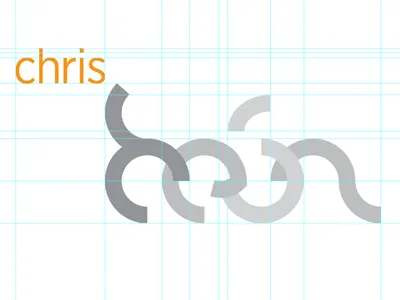 Chris Hein Logo grey identity logo orange portfolio swooping
