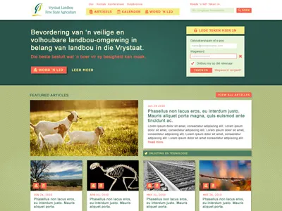 Farmers Union - Home page green texture website