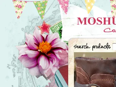 Collage style design for a shoe store busy collage cutout flower pattern scrapbook