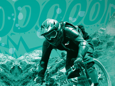 Downhill downhill knox mountain biking protection two colour type typography vroooooom