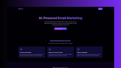 Introducing EmailAI: The future of email marketing is here. ai branding email saas ui