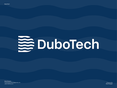 Wave, Sea, Tech, Minimalist - DuboTech Logo Design branding design graphic design icon illustration logo typography ui ux vector