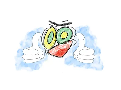 Thumbs Up Face cartoon character design graphic design illustration